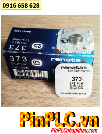 Renata SR916SW _Pin 373; Pin đồng hồ 1.55v Silver Oxide Renata SR916SW _Pin 373